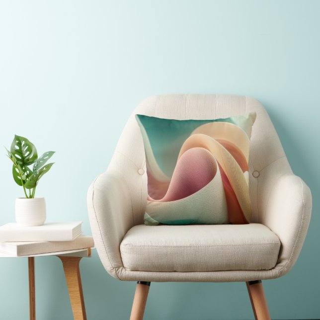 Almofada Abstract Drapery with Pastel Gradient Flow (Cadeira)