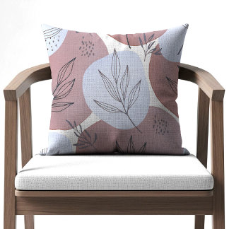 Almofada Abstract Dusty Rose and Sage Green Botanical Patte