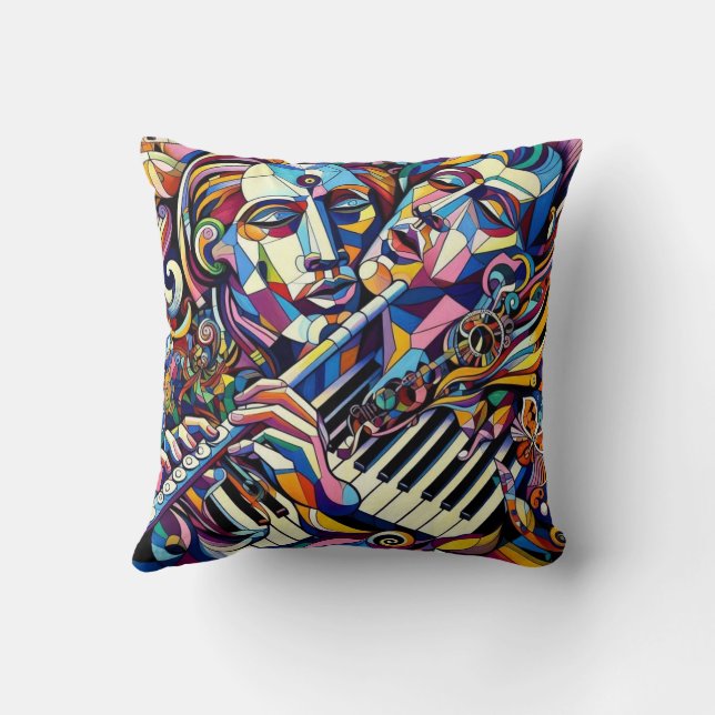 Almofada Abstract Faces and Instruments (Verso)