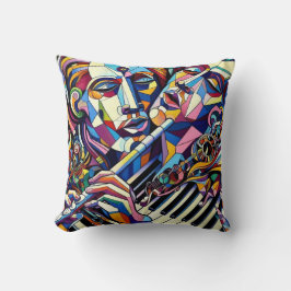 Almofada Abstract Faces and Instruments