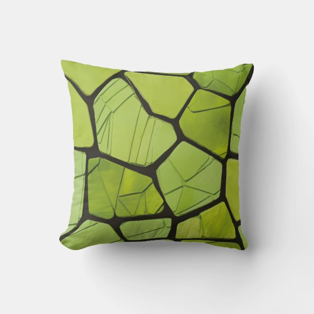 Almofada Abstract Green Geometric Mosaic (Frente)