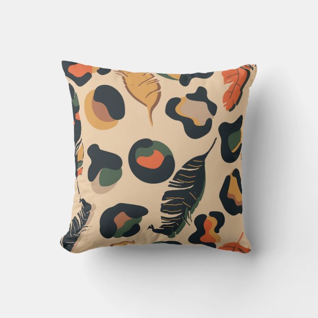 Almofada Abstract jungle seamless pattern,wild animal backg (Frente)