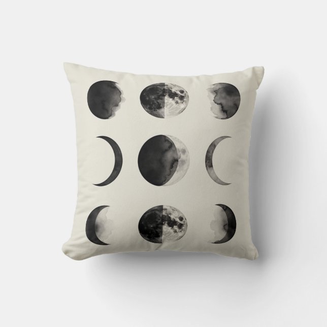 Almofada Abstract Moon Phases Wall Art Poster | Minimal Cel (Frente)
