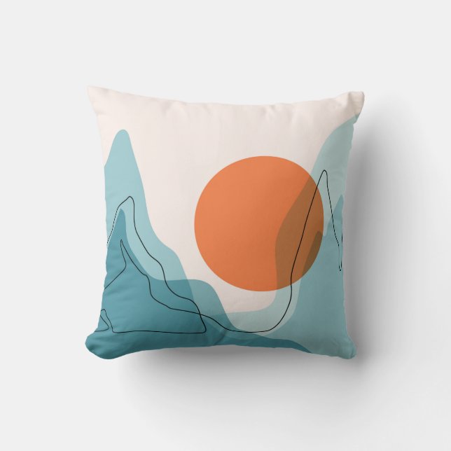 Almofada Abstract mountain range landscape, flat scenery ba (Frente)