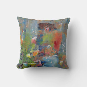 Almofada Abstract Painting of a Girl picking flowers