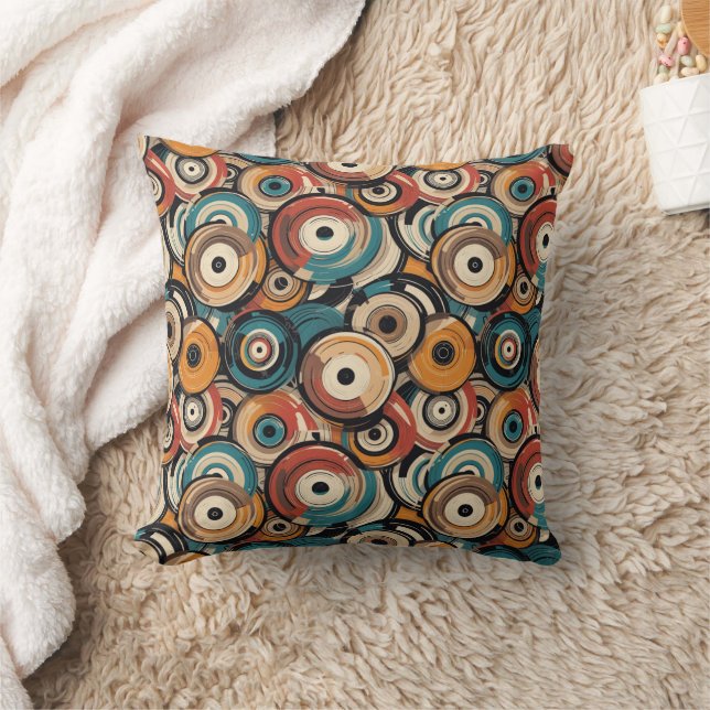 Almofada Abstract Records Throw Pillow (Cobertor)