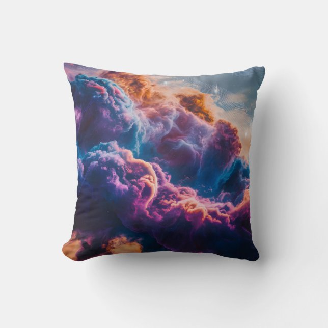 Almofada Abstract Space Nebula Art - Colorful Cosmic (Frente)