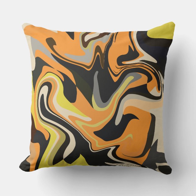 Almofada Abstract Swirling Pattern in Earthy Tones (Frente)