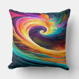 Almofada Abstract Vibrant Wave Throw Pillow