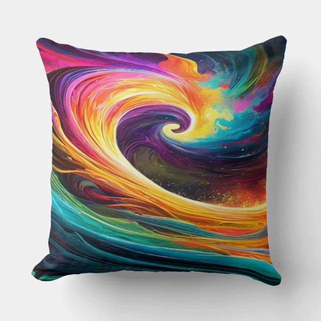 Almofada Abstract Vibrant Wave Throw Pillow (Frente)