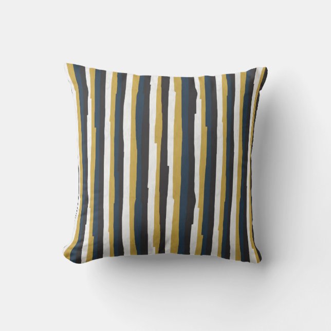 Almofada Abstract vintage stripes golden navy (Frente)