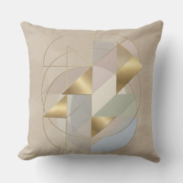 Almofada Abstrata com Acento Dourado | Decoração M