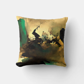 Almofada Abstrata de Arte Oriental, 18"×18"