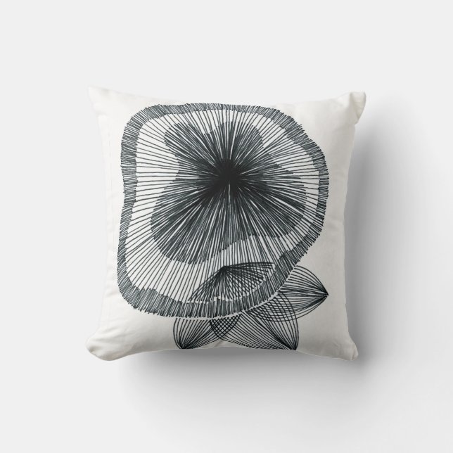 Almofada Abstrata de Linha Radial Arte Flor (Frente)