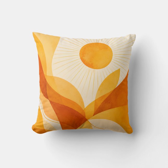 Almofada Abstrata Golden Sunrise (Frente)
