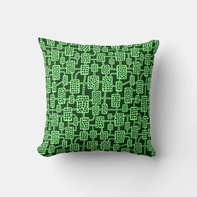 Almofada Abstrato 041113 - Mint Green on Dark Forest Green (Frente)