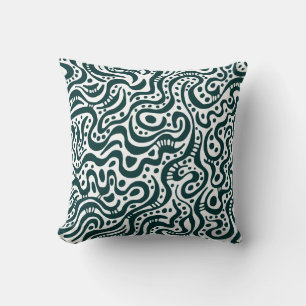 Almofada Abstrato 041211 - Verde escuro no branco