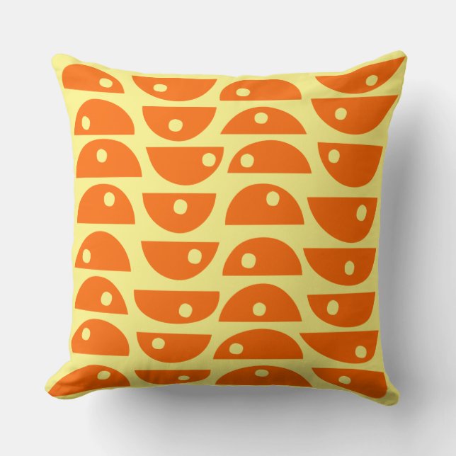 Almofada Abstrato 220816 - Laranja e amarelo pálido (Frente)