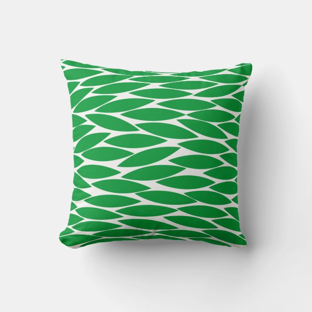 Almofada Abstrato 250713 - Verde-grama em branco (Frente)