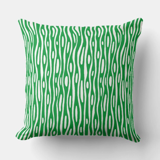 Almofada Abstrato 280314 - Verde-grama em branco (Frente)