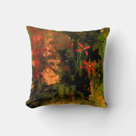 Almofada Abstrato alaranjado da flor