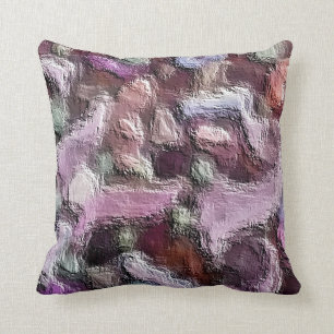 Almofada Abstrato, ameixa e roxo Textured