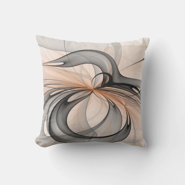Almofada Abstrato Anthracite Cinza Siena Moderna Arte Fract (Frente)