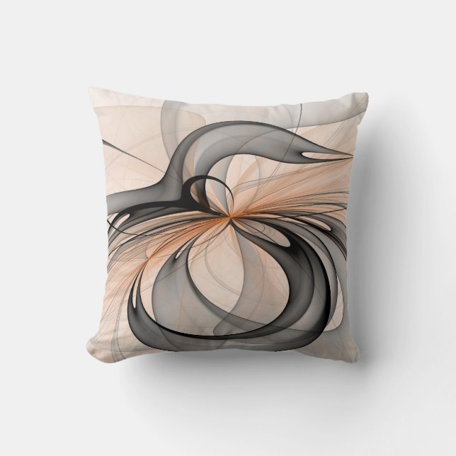 Almofada Abstrato Anthracite Cinza Siena Moderna Arte Fract (Frente)