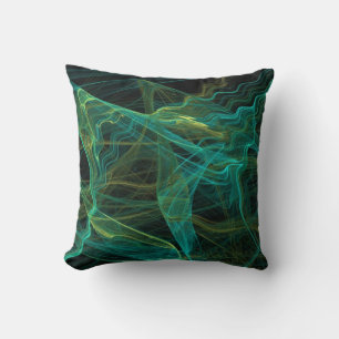 Almofada Abstrato Aqua Travesseiro Verde Verde Teal