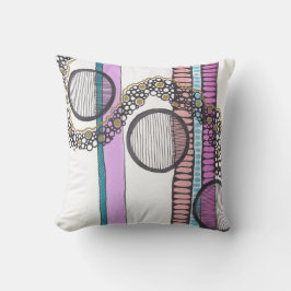 Almofada Abstrato art aquarela e caneta. Ir com o fluxo