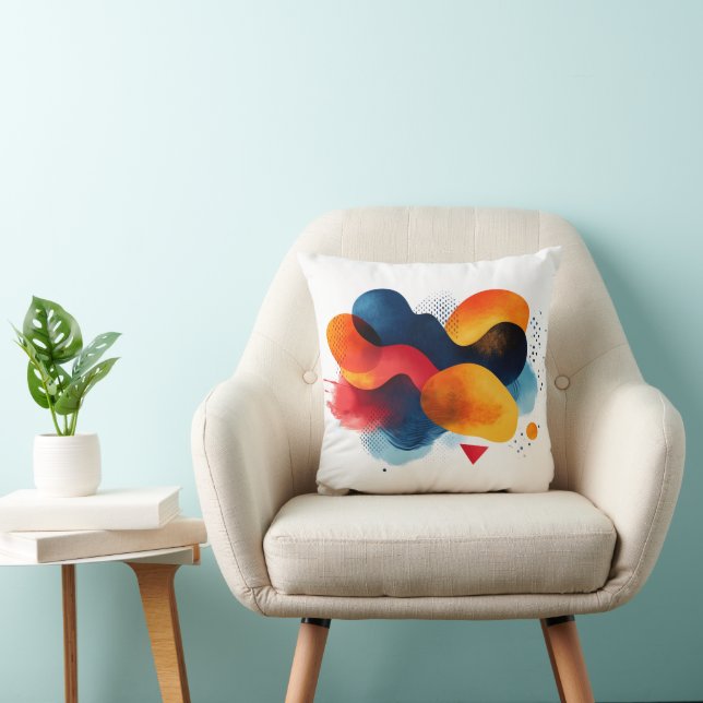 Almofada Abstrato Art com cores vibrantes (Cadeira)