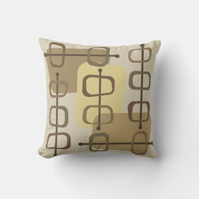 Almofada abstrato Art Hollow Rocks Beige, anos 50 (Frente)
