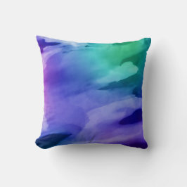 Almofada Abstrato Art Purple Blue Watercolor Wash