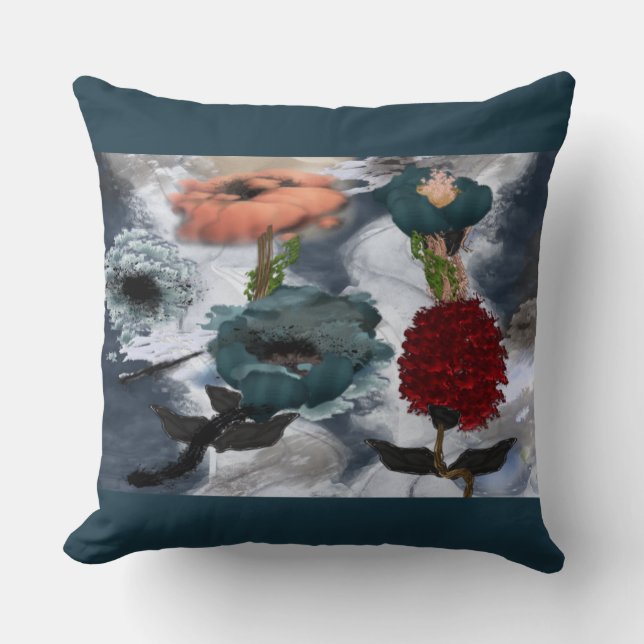 Almofada Abstrato Art Watercolor Floral (Frente)