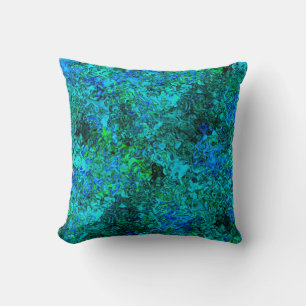 Almofada Abstrato Artístico Azul Turquesa