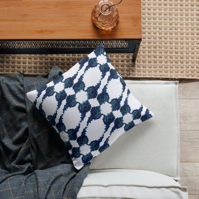 Almofada Abstrato artístico moderno azul de Murex (Criador carregado)