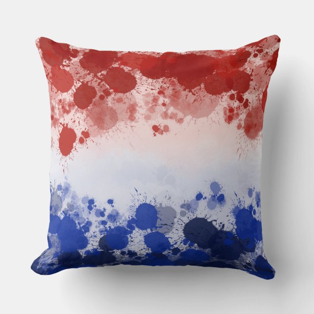 Almofada Abstrato AZUL BRANCO VERMELHO PATRIÓTICO (Frente)