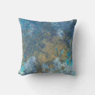 Almofada abstrato azul e amarelo