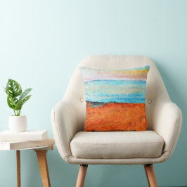 Almofada Abstrato Beach Pintura Laranja