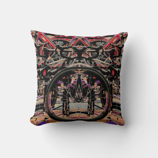 Almofada Abstrato Bikes por Alexandra Cook (Frente)
