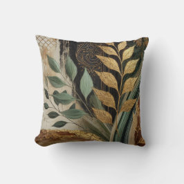 Almofada Abstrato Black-Ouro Leaf Trabalho de arte Estilo 1