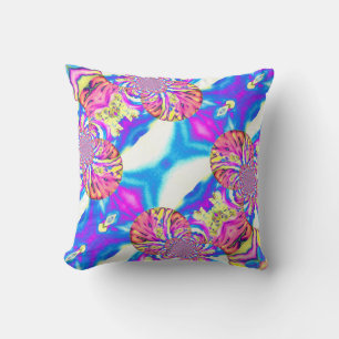 Almofada Abstrato boho cor-de-rosa laranja, cor-de-rosa, la