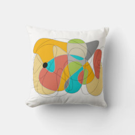 Almofada abstrato boho laranja-laranja-preto divertido