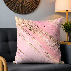 Almofada Abstrato Brilhante de Brilho Moderno Rosa Dourado