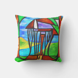 Almofada Abstrato - Cabana na floresta