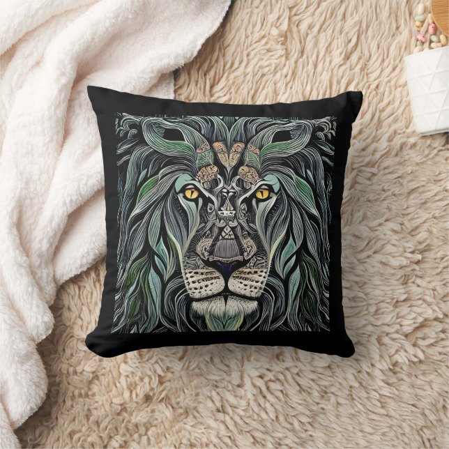 Almofada Abstrato Chique King Lion (Cobertor)
