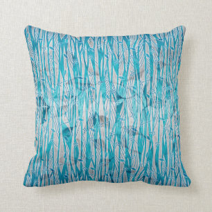 Almofada Abstrato Cinza de Prata Azul Turquesa