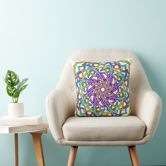 Almofada Abstrato Colorful Mandala (Cadeira)