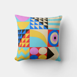 Almofada Abstrato Colorida Moderna Geométrica