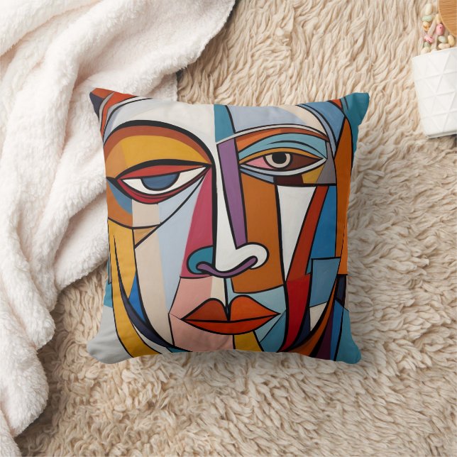 Almofada Abstrato Colorir Formas Face (Cobertor)